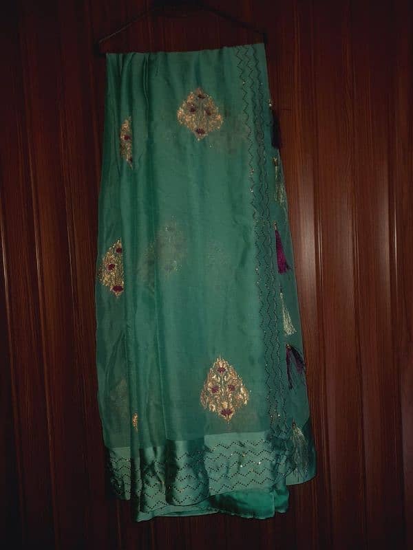 Sea Green Color Saree for Ladies 5