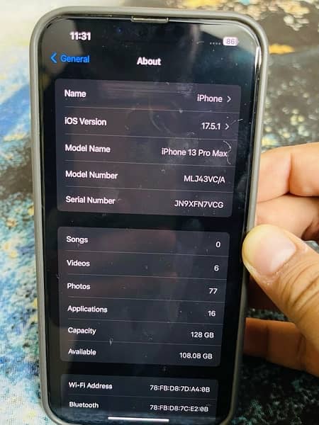 Iphone 13 Pro Max(Factory Unlock) 128GB 8