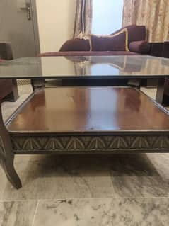 Wooden Center Tables With Glass Top