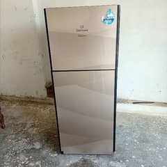 GLASS DOOR  Dowlence  fridge.  mediem  size