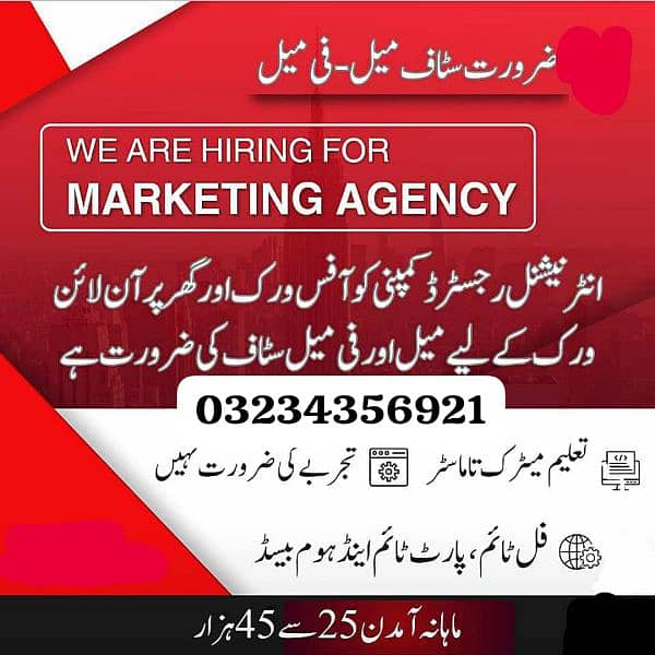 Male and Female Required For Online Work And Office Work 0