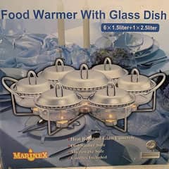 candle light food warmer glass dishes