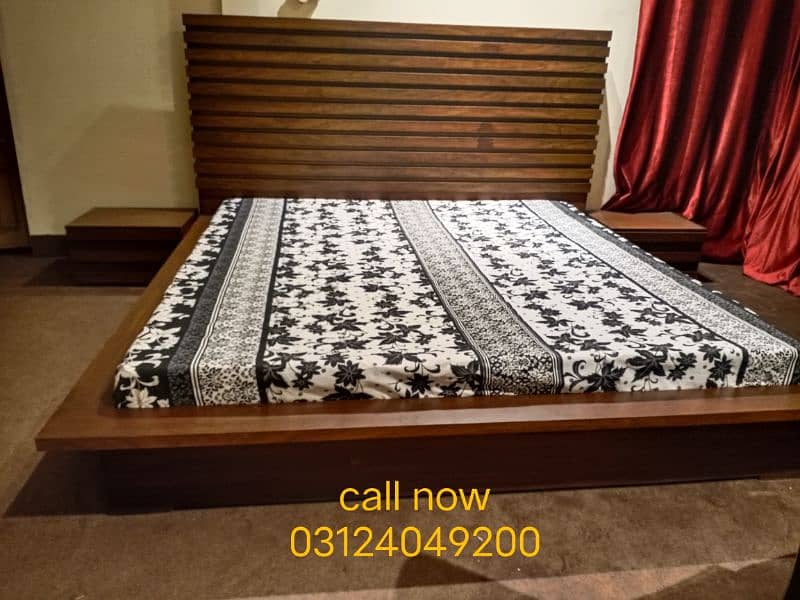 high gloss bed with side tables call 0312'4049'200 1