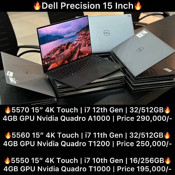 Precision |5550|5560|5570|15" 4k i7 10th|11th|12th 16/32GB 256/512GB 0