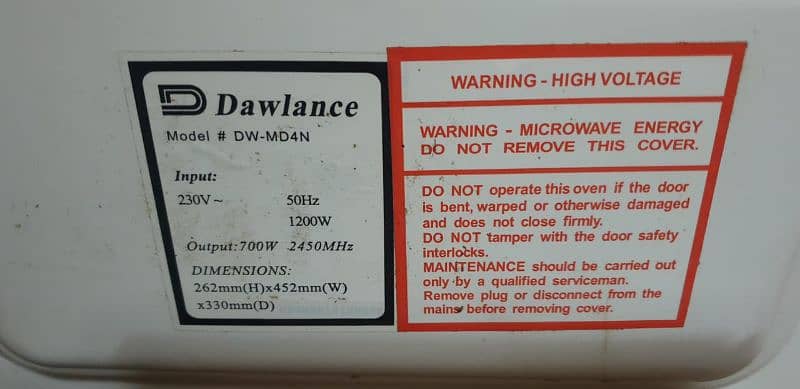 Dawlance microwave for sale 0