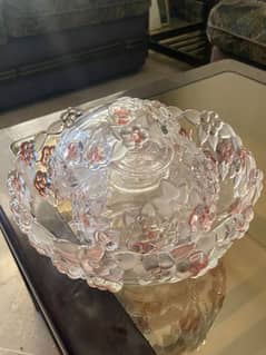 Unused Crystal Walther-Glass dessert bowl crockery set