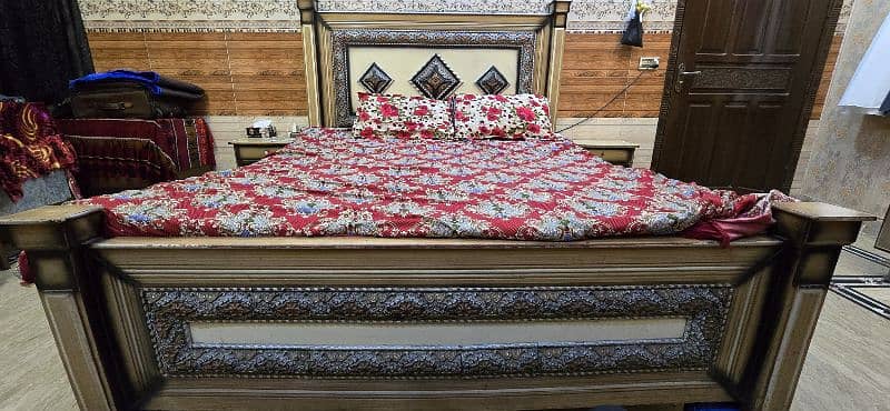 wooden bed with matress 1