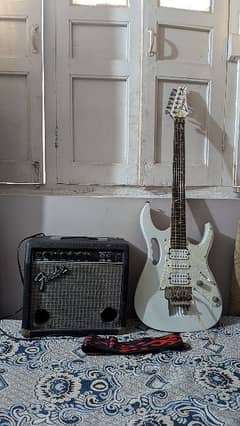 Ibanez JEM7V Steve Vai Signature Electric Guitar + Fender Amp (copy)