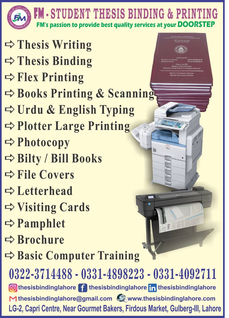 Thesis Binding Printing Scanning Flex Typing Composing Visiting Cards 18