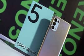 Oppo reno 5 Full box 10by10 all ok 03268561454 call number