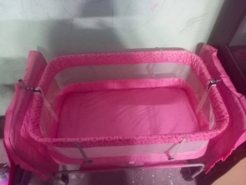 Baby cradle swing with mosquito net. 1