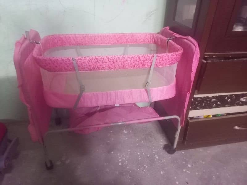 Baby cradle swing with mosquito net. 2