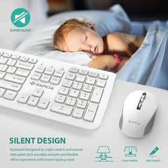 Sbarda Silent Wireless Keyboard And Mouse Both with Dongle