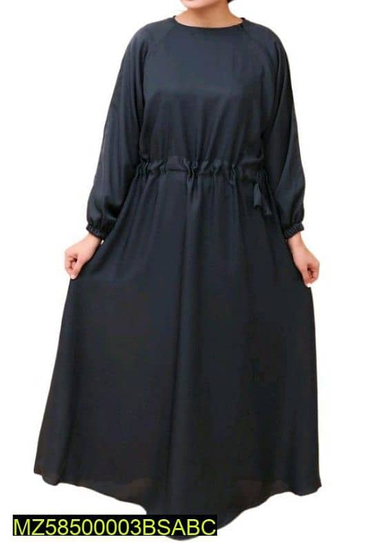 1 Pc Women's Stitched Nida Plain Abaya 0