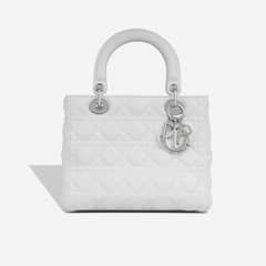 White lady Dior Bag, silver hardware