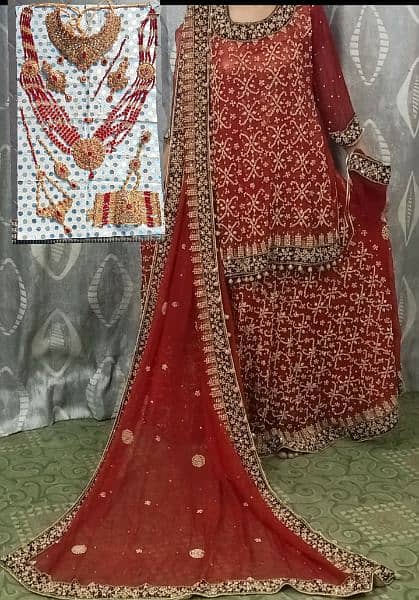 Splended Red Bridal LEHNGA fish tail with Elegant Matching JEWLERY 2