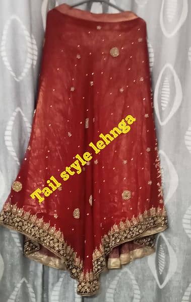 Splended Red Bridal LEHNGA fish tail with Elegant Matching JEWLERY 4