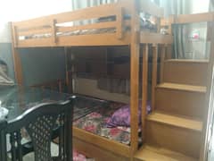 this is a  wood king size bunk bed