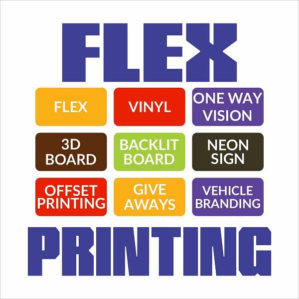 Flex printing | 3D Signs | Neon Signs | paper printing 0