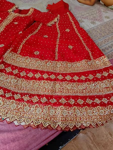 Red shararah for wedding day one time wear for only 2 hours like new 2