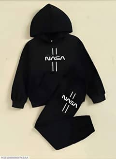 2 PC's boy fleece printed hoodie tracksuit