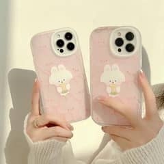 iPhone back Case only-Cute Pink Rabbits Design