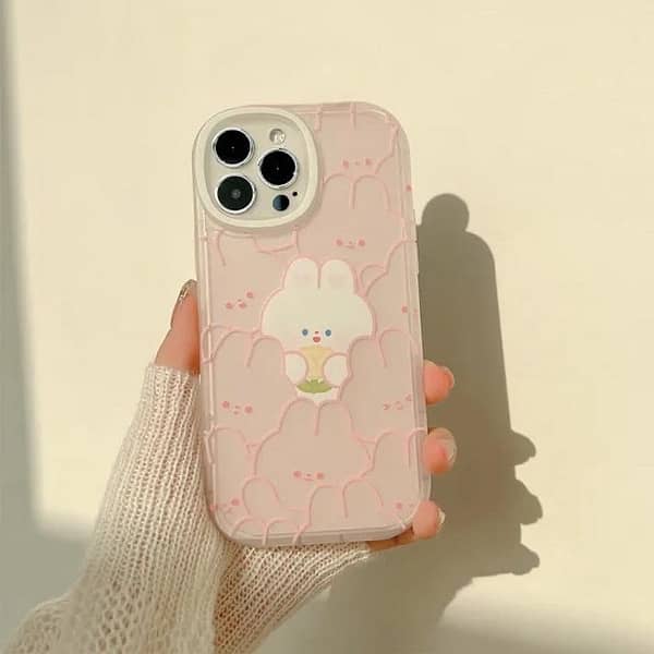 iPhone back Case only-Cute Pink Rabbits Design 1