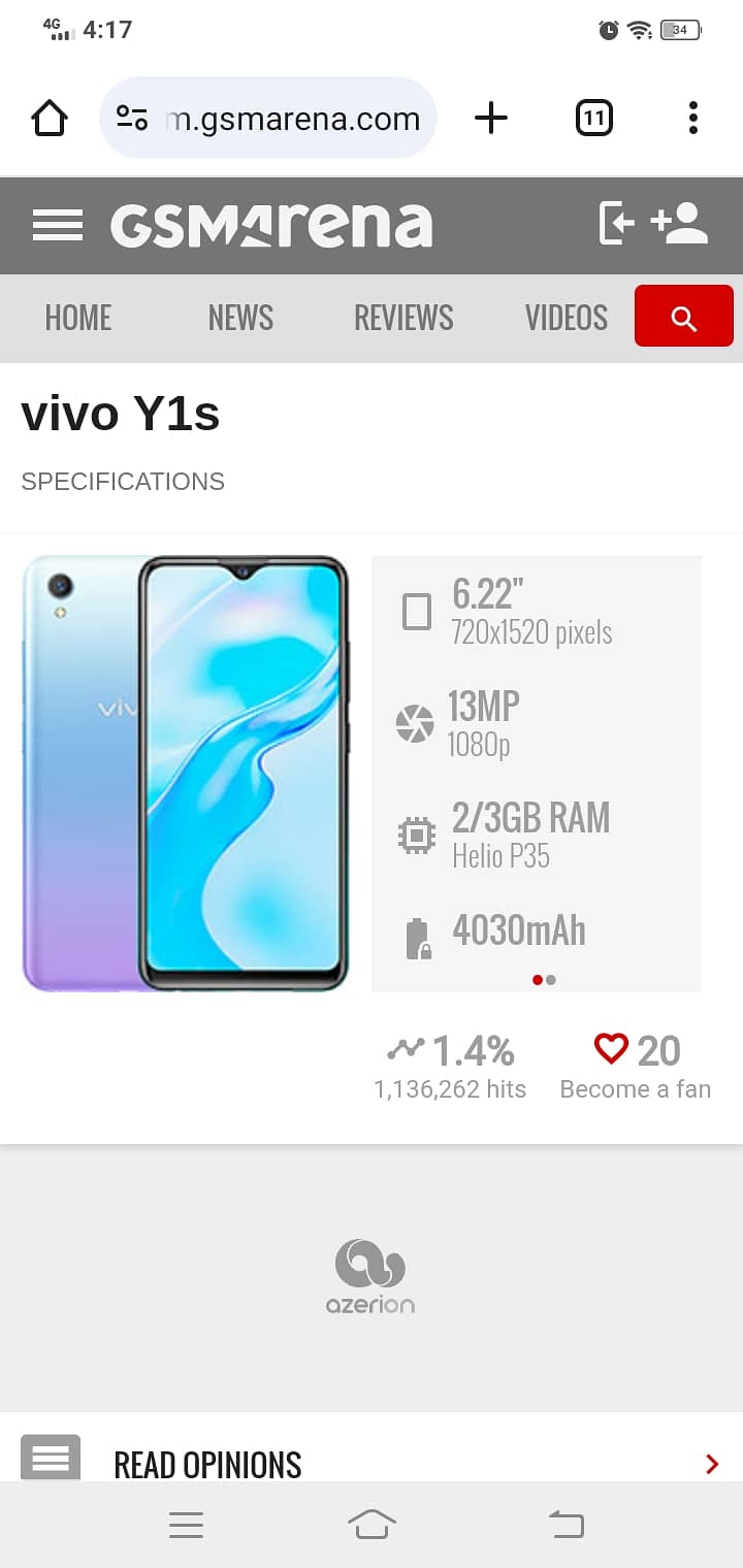 VIVO Y1S BOX PACK CONDITION 2