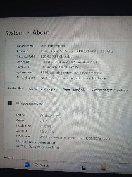 core i5 8 Generation  Rom 8  256Gb 2