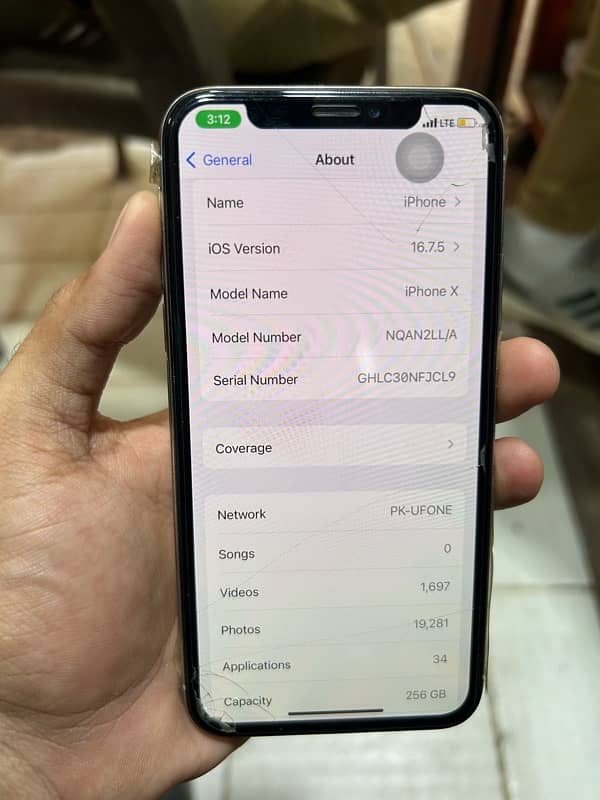 Apple iPhone X 256GB PTA APPROVED Battery 100% 6