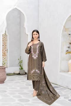 Khhadar 3Psc  Stitch Dresses/Winter Collection