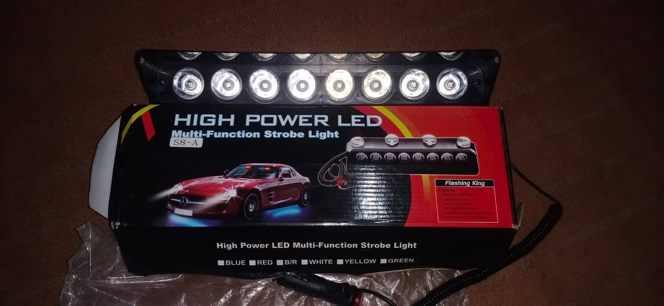 brand new police light with 8 leds and multy functions 1