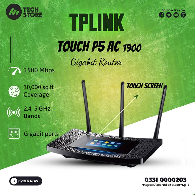 TP Link P5 |AC1900| Touch Screen|Giga Router|Dual-Core Processor (Box 0