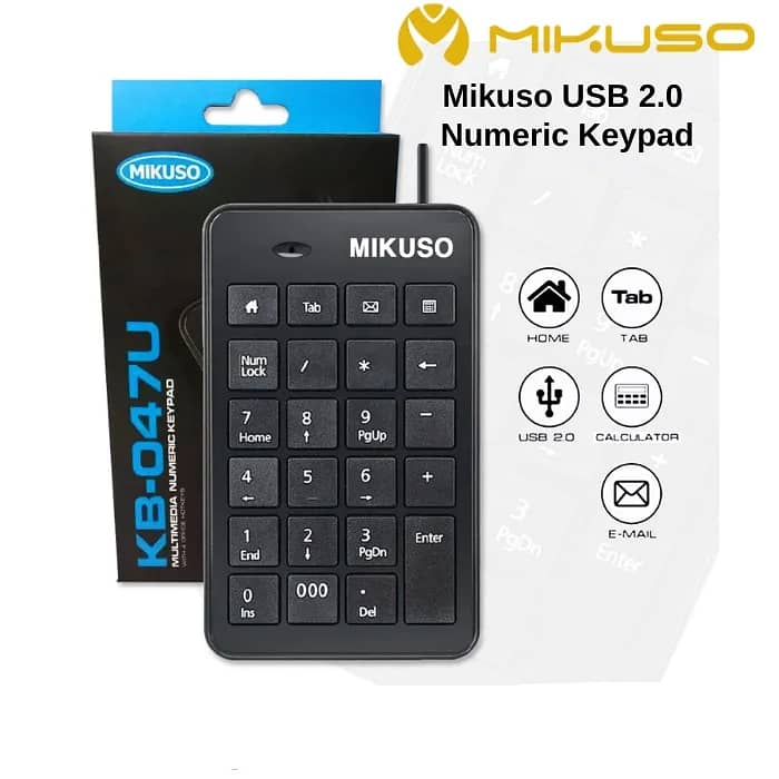 MIKUSO KB-047U 23 Keys Slim Wired USB Number Pad for Office 1