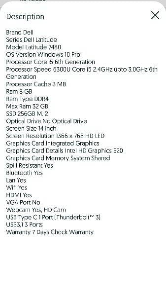 Dell latitude 7480 Slightoy used 10/10 condition 3