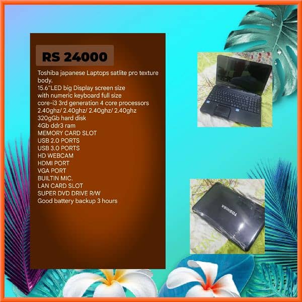 Laptops available in 10/10 condition see details or prizes in pictures 18