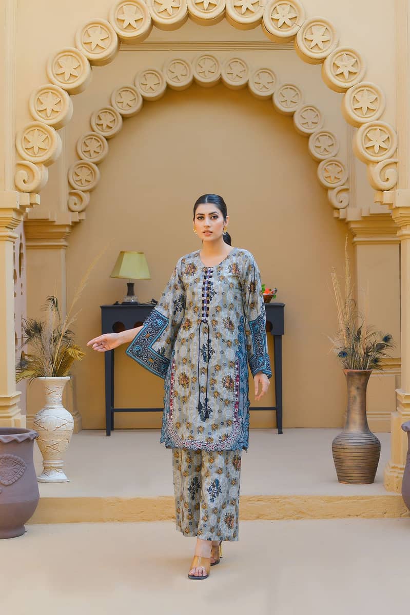 2Psc Dress/ 2Psc Stitch Suit/2 Psc Khaddar Print Suit 0