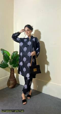 2 pc women stitched printed suit