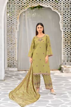 3Pcs Woman's stitched Khaddar Digital Print Suit/Khaddar Print Suit