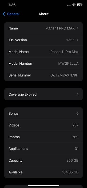 Iphone 11 Pro Max 256gb health 86% 1