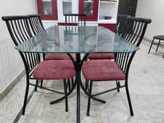 2 dining table glass top no damage