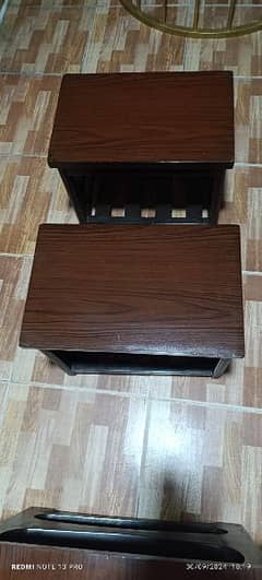 wooden centre table with two side tables