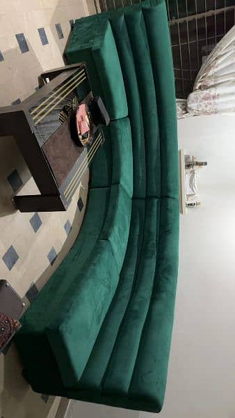 round shape bottle green sofa set 3