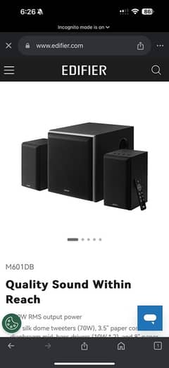 Edifier M601DB Speakers 2.1 Loud Audio