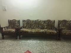 5 seater sofa pure wood with 3 tables