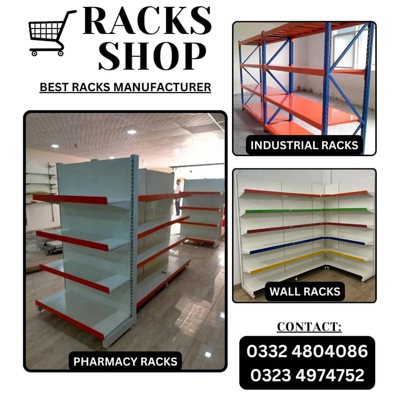 Wall Rack/ Store Rack/ Cash Counter/ Trolleys/ Baskets/ POS 10