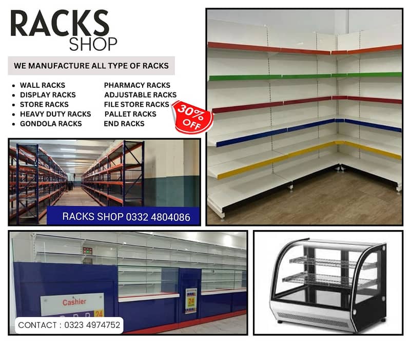 Wall Rack/ Store Rack/ Cash Counter/ Trolleys/ Baskets/ POS 15