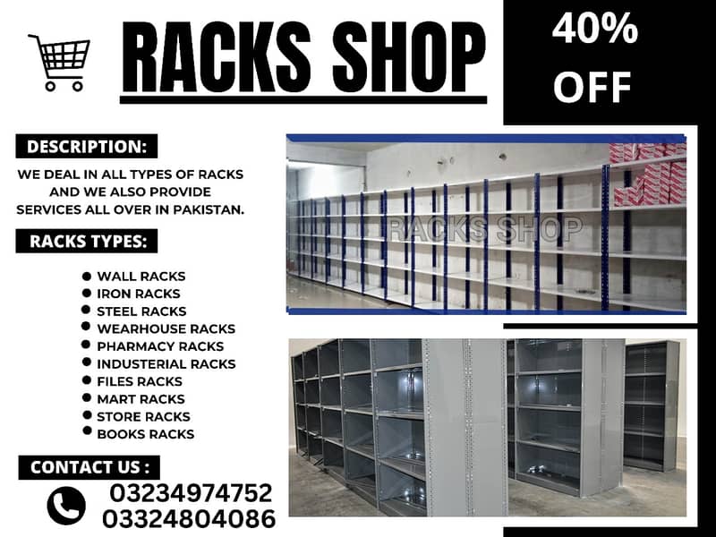 Wall Rack/ Store Rack/ Cash Counter/ Trolleys/ Baskets/ POS 18