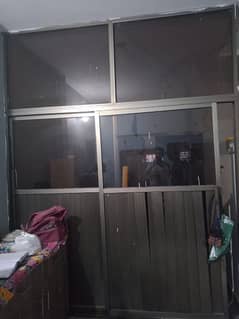 aluminium partition with door and glass