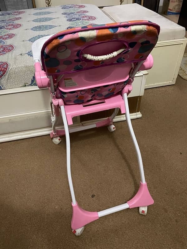 Baby High Chair Adjustable Baby Highchair with Table and Wheel 3